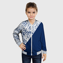 Бомбер детский Сине-белый пополам, цвет: 3D-серый — фото 2