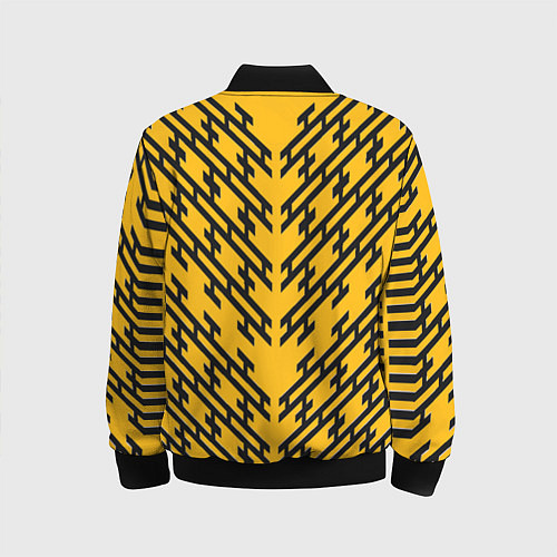 Детский бомбер Чёрные полосы на жёлтом фоне / 3D-Черный – фото 2