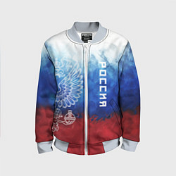 Бомбер детский Герб России и флаг, цвет: 3D-серый