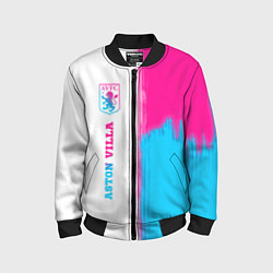 Детский бомбер Aston Villa neon gradient style по-вертикали