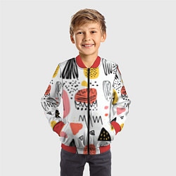 Бомбер детский Паттерн узоры, цвет: 3D-красный — фото 2