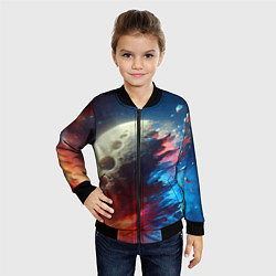 Бомбер детский Разрыв космического тела - нейросеть, цвет: 3D-черный — фото 2