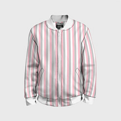 Бомбер детский Полосы бело-розово-серый, цвет: 3D-белый