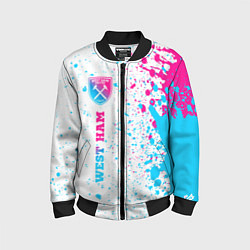 Детский бомбер West Ham neon gradient style по-вертикали