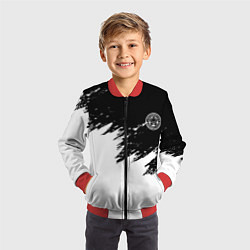 Бомбер детский Лестерсити белая краска спорт, цвет: 3D-красный — фото 2