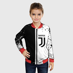 Бомбер детский Juventus краски текстура спорт, цвет: 3D-красный — фото 2