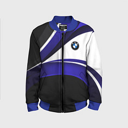 Бомбер детский BMW Logotype - blue waves, цвет: 3D-синий