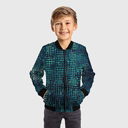 Бомбер детский Сине-бирюзовый абстрактный, цвет: 3D-черный — фото 2