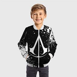 Бомбер детский White logo of assasin, цвет: 3D-белый — фото 2