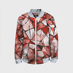 Детский бомбер Чёрно-красная абстракция и чёрные полосы