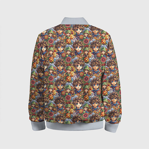 Детский бомбер Аниме парень паттерн / 3D-Серый – фото 2