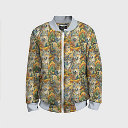 Бомбер детский Волчий мотив, цвет: 3D-серый