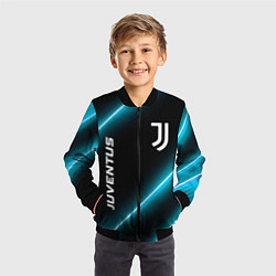Бомбер детский Juventus неоновые лампы, цвет: 3D-черный — фото 2