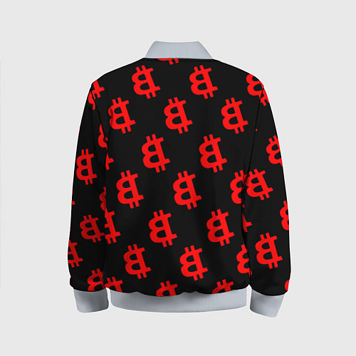 Детский бомбер Bitcoin red logo money / 3D-Серый – фото 2