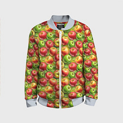 Бомбер детский Ароматные сочные яблоки, цвет: 3D-серый