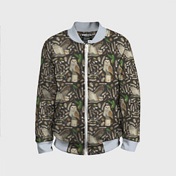 Бомбер детский Совы в сосновом лесу, цвет: 3D-серый