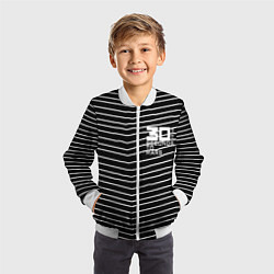 Бомбер детский Thirty Seconds to Mars pattern optic, цвет: 3D-белый — фото 2
