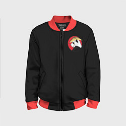 Бомбер детский Кунгфу панда круглый значок, цвет: 3D-красный