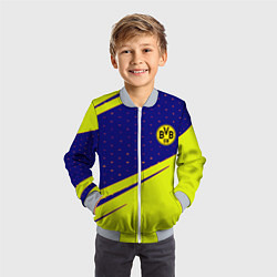 Бомбер детский Borussia logo geometry, цвет: 3D-серый — фото 2