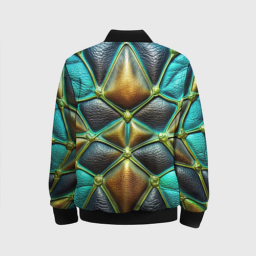 Детский бомбер Объемная футуристичная объемная текстура из кожи / 3D-Черный – фото 2