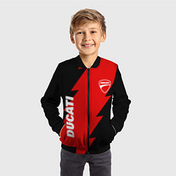 Бомбер детский Ducati - logo, цвет: 3D-черный — фото 2
