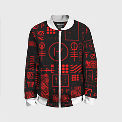 Бомбер детский Twenty one pilots pattern rock, цвет: 3D-белый