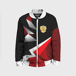 Бомбер детский Russia uniform - красный и черный, цвет: 3D-белый