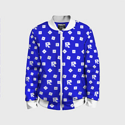 Бомбер детский Roblox blue pattern, цвет: 3D-белый