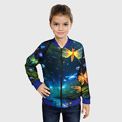 Бомбер детский Сказочный лес - бабочки, цвет: 3D-синий — фото 2