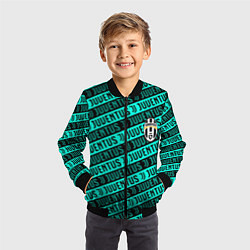 Бомбер детский Juventus pattern logo steel, цвет: 3D-черный — фото 2