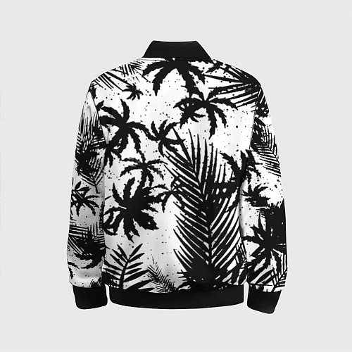 Детский бомбер Чёрно белые пальмы / 3D-Черный – фото 2