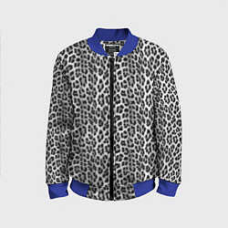 Бомбер детский Черно-белая шкура леопарда, цвет: 3D-синий