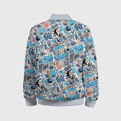 Детский бомбер Дудл животные и монстры / 3D-Серый – фото 2