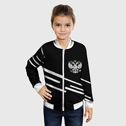 Бомбер детский Россия геометрия спорт, цвет: 3D-белый — фото 2