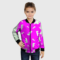 Бомбер детский Fortnite pattern pink, цвет: 3D-черный — фото 2