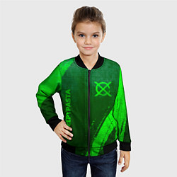 Бомбер детский CreepyPasta - green gradient вертикально, цвет: 3D-черный — фото 2