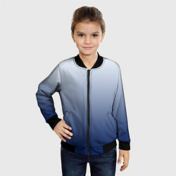 Бомбер детский Бело синий градиент, цвет: 3D-черный — фото 2