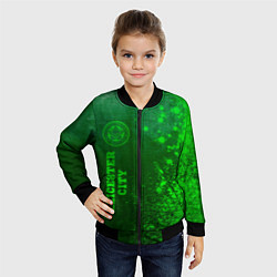 Бомбер детский Leicester City - green gradient по-вертикали, цвет: 3D-черный — фото 2