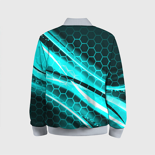 Детский бомбер Неоновая броня абстракция / 3D-Серый – фото 2