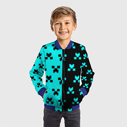 Бомбер детский Minecraft pattern game, цвет: 3D-синий — фото 2