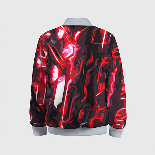Детский бомбер Красно-чёрная киберпанк абстракция / 3D-Серый – фото 2
