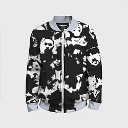 Бомбер детский Все рэперы черно белый, цвет: 3D-серый