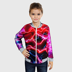 Бомбер детский Неоновые космические разряды - нейроарт, цвет: 3D-серый — фото 2