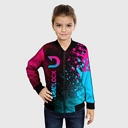Бомбер детский Deadlock - neon gradient по-вертикали, цвет: 3D-черный — фото 2