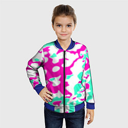 Бомбер детский Текстура камуфляж детский, цвет: 3D-синий — фото 2