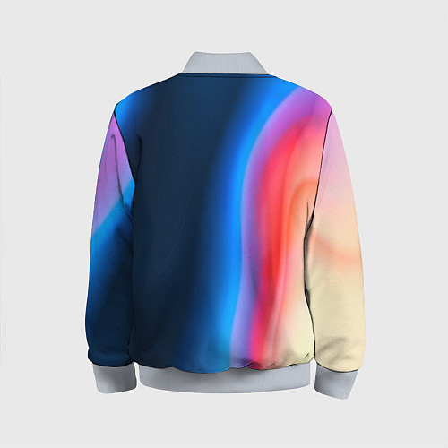 Детский бомбер Неоновый градиент разводы / 3D-Серый – фото 2
