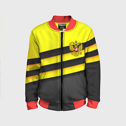 Бомбер детский Герб РФ геометрия линии, цвет: 3D-красный