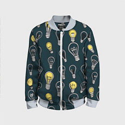 Бомбер детский Инновации паттерн - лампочки электрические излучен, цвет: 3D-серый