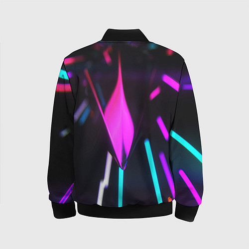Детский бомбер Оптические лучи неон / 3D-Черный – фото 2