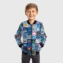 Бомбер детский Пиксельный пэчворк, цвет: 3D-черный — фото 2
